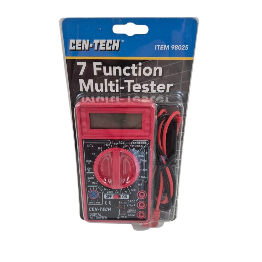 Cen Tech 7 Function Multi Tester Digital Multimeter 98025 NOS LCD Display - Picture 3 of 8